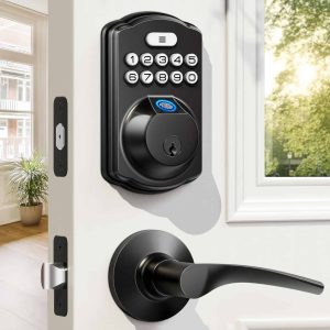 Veise Fingerprint Door Lock with 2 Lever Handles